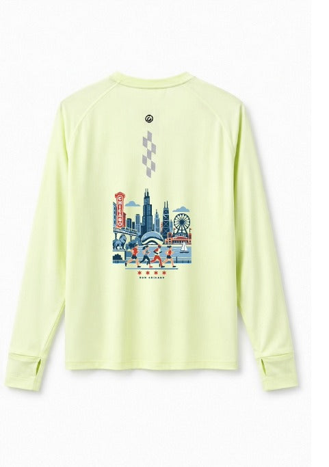 Long Sleeves Running Women Tee - Chicago Print