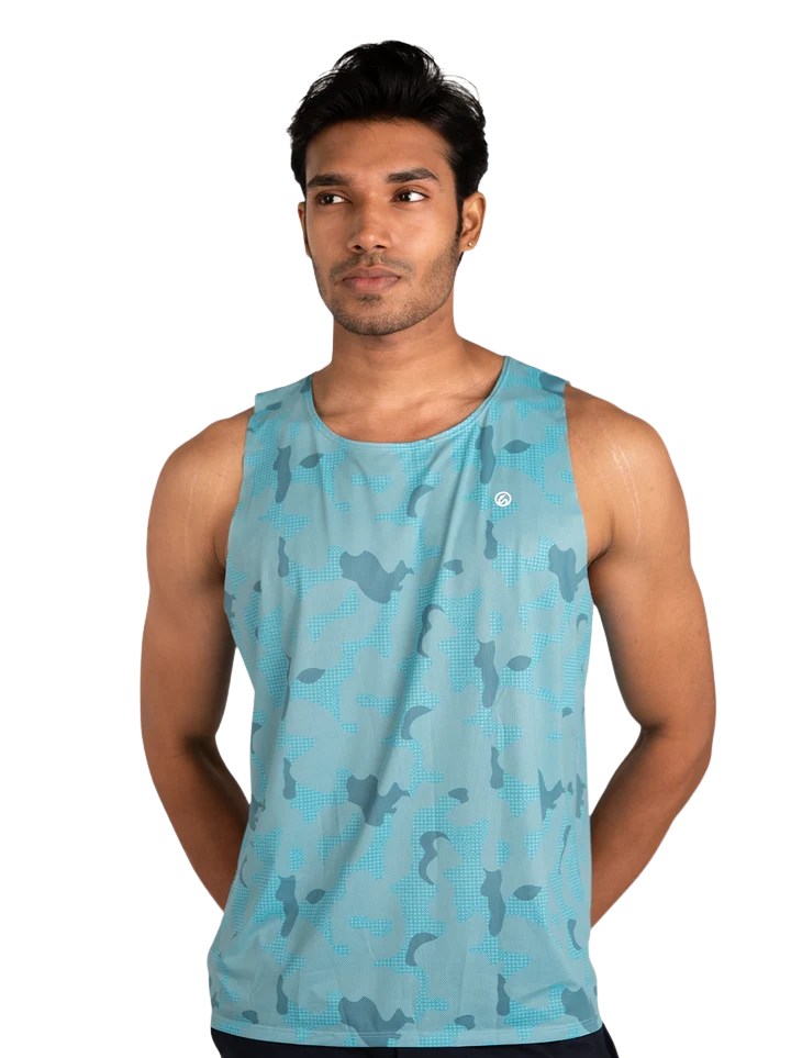 Mosaic Run Tank (Sky Blue)