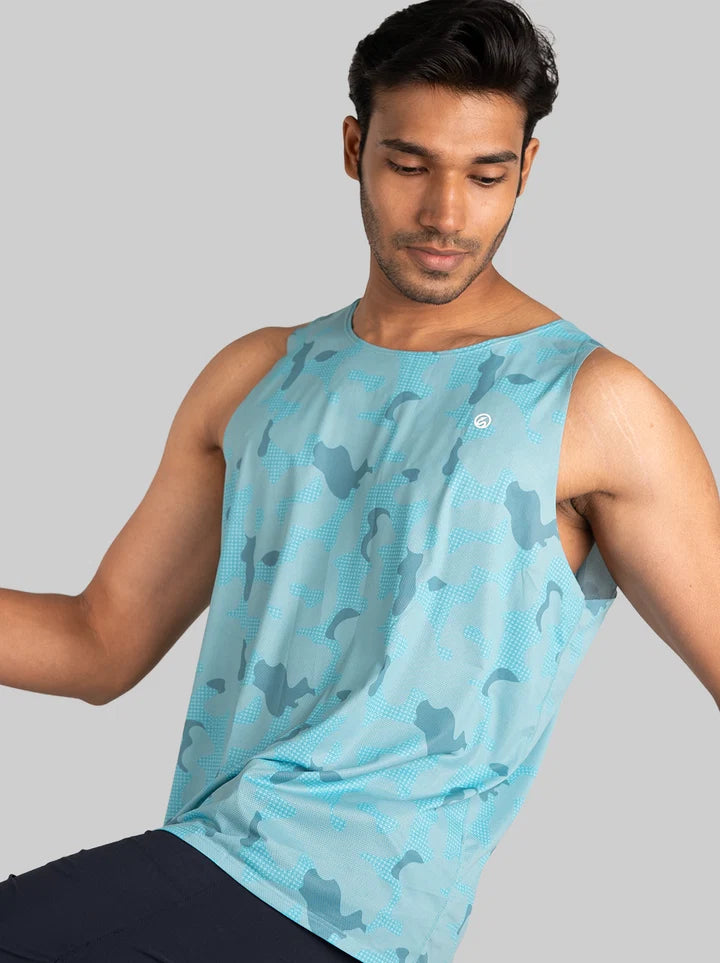 Mosaic Run Tank (Sky Blue)