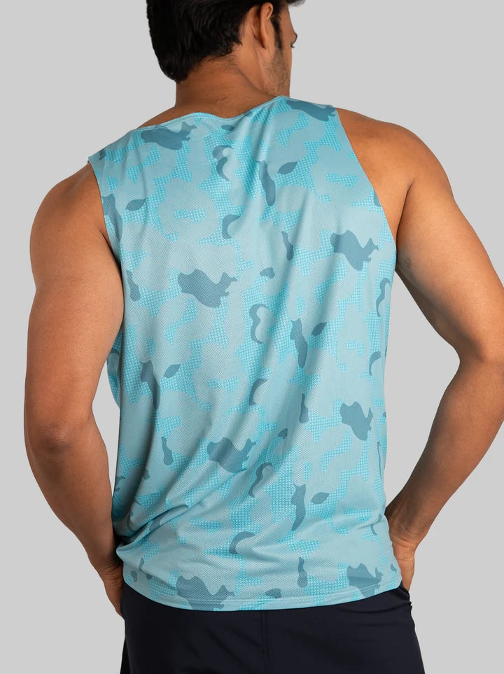 Mosaic Run Tank (Sky Blue)