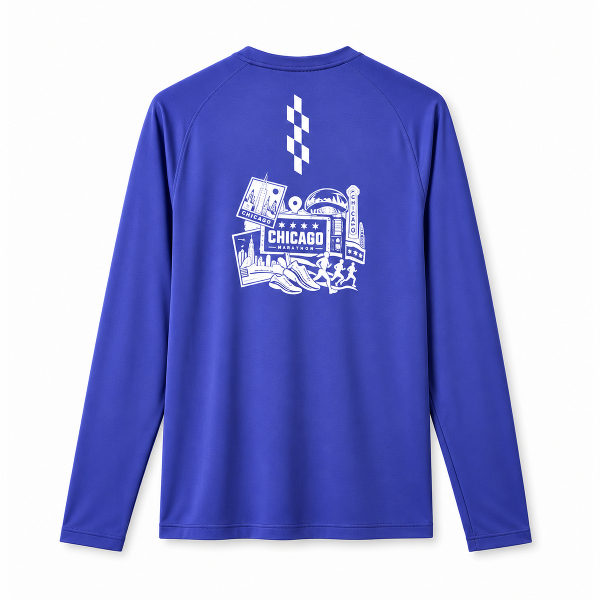 Long Sleeves Running Tee - Chicago Print